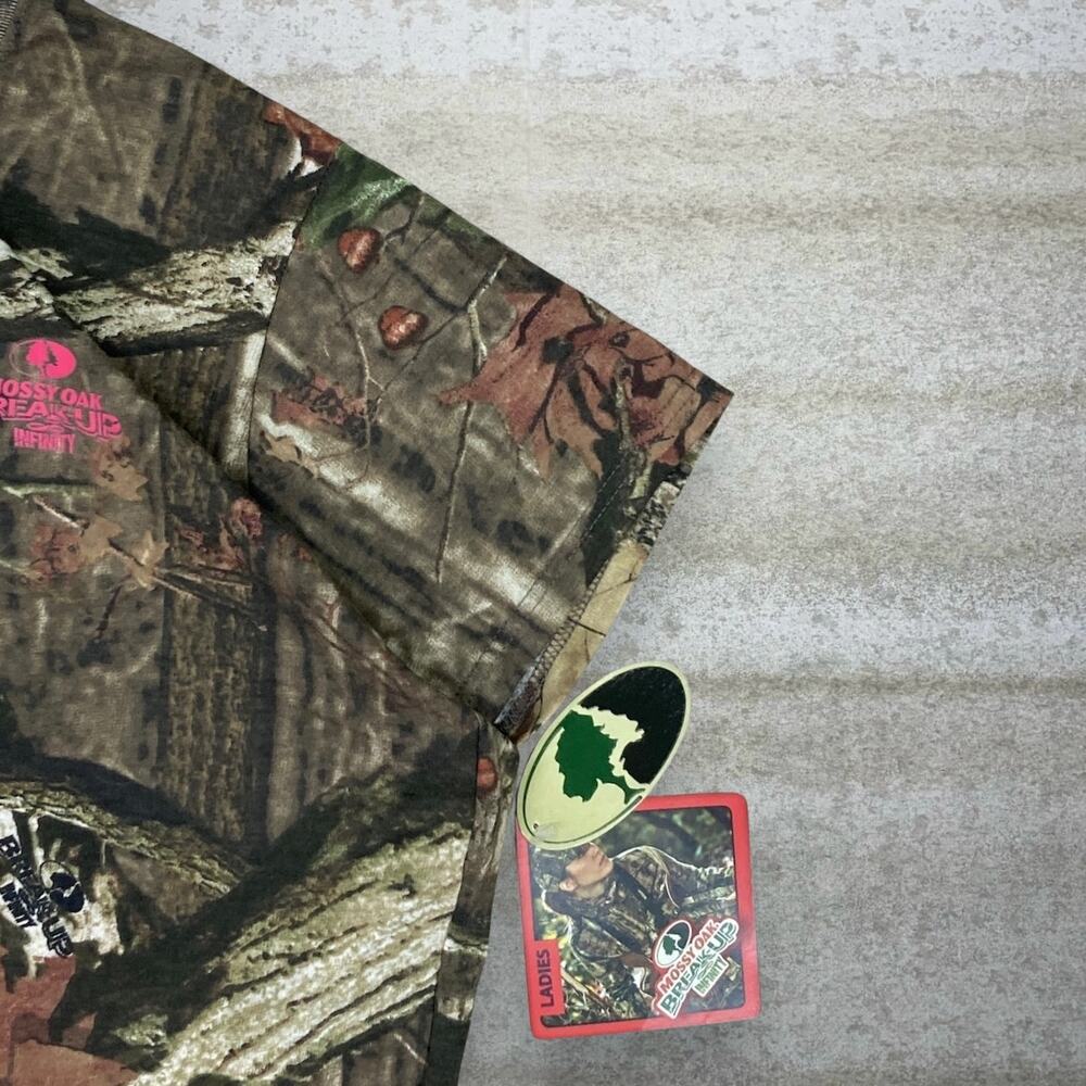 Vintage Y2K Mossy Oak Shirt Womens XL Hunting Camo Short Sleeve Woodland NWT - Picture 3 of 5
